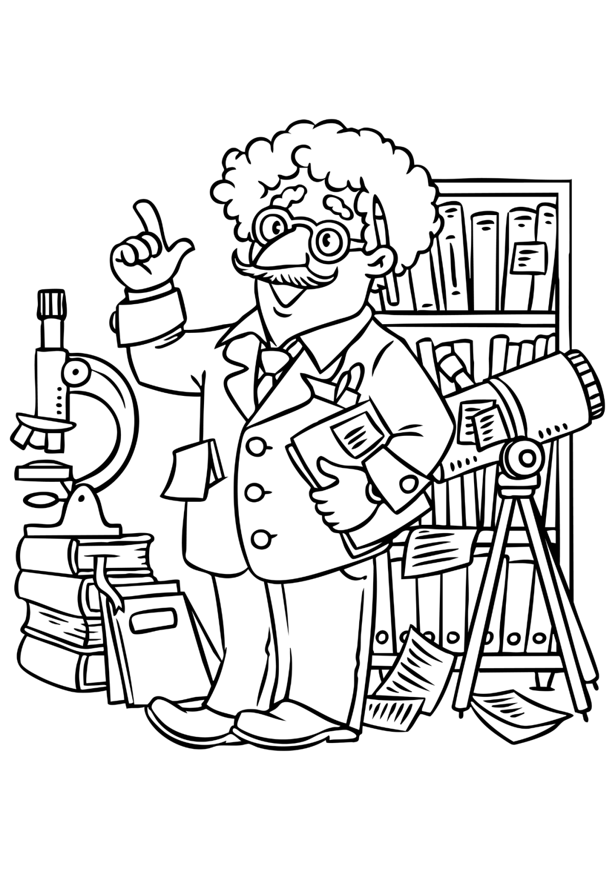 Desenho para Colorir Cientista