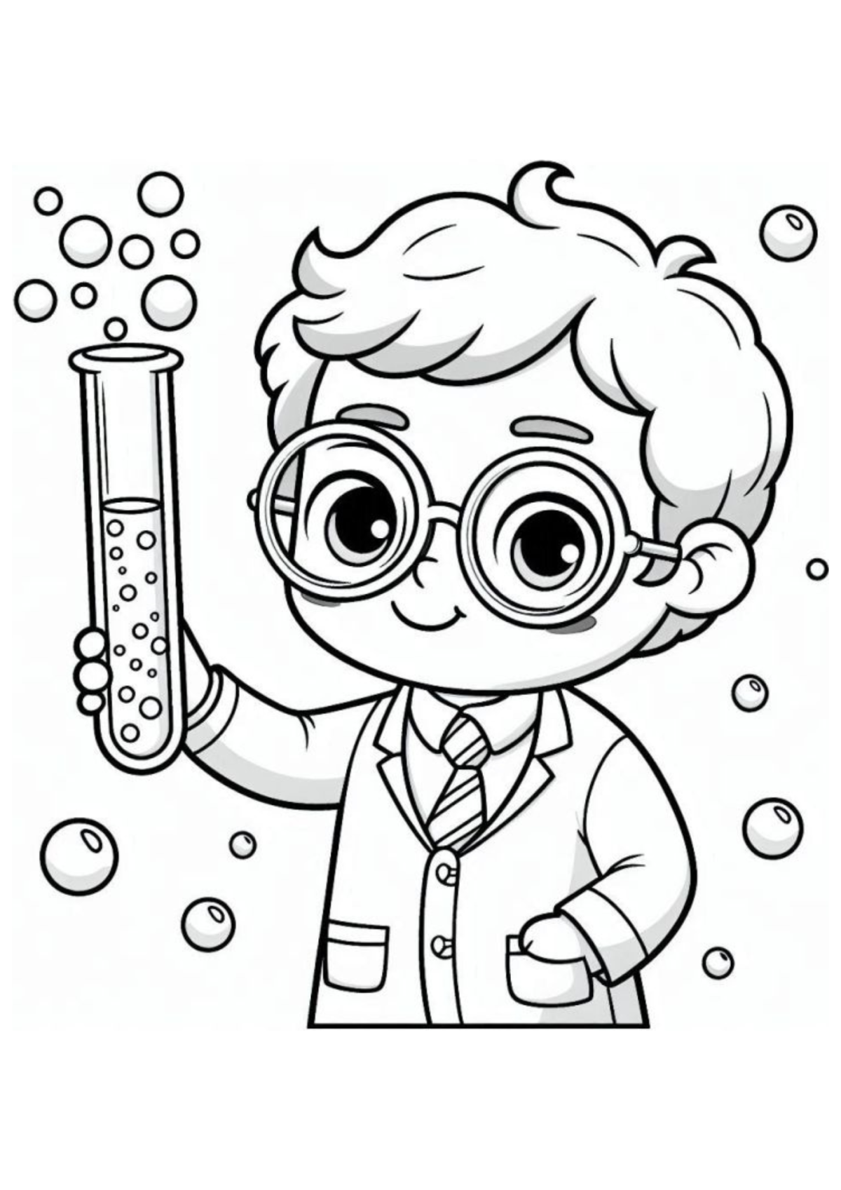 Desenho para Colorir Cientista
