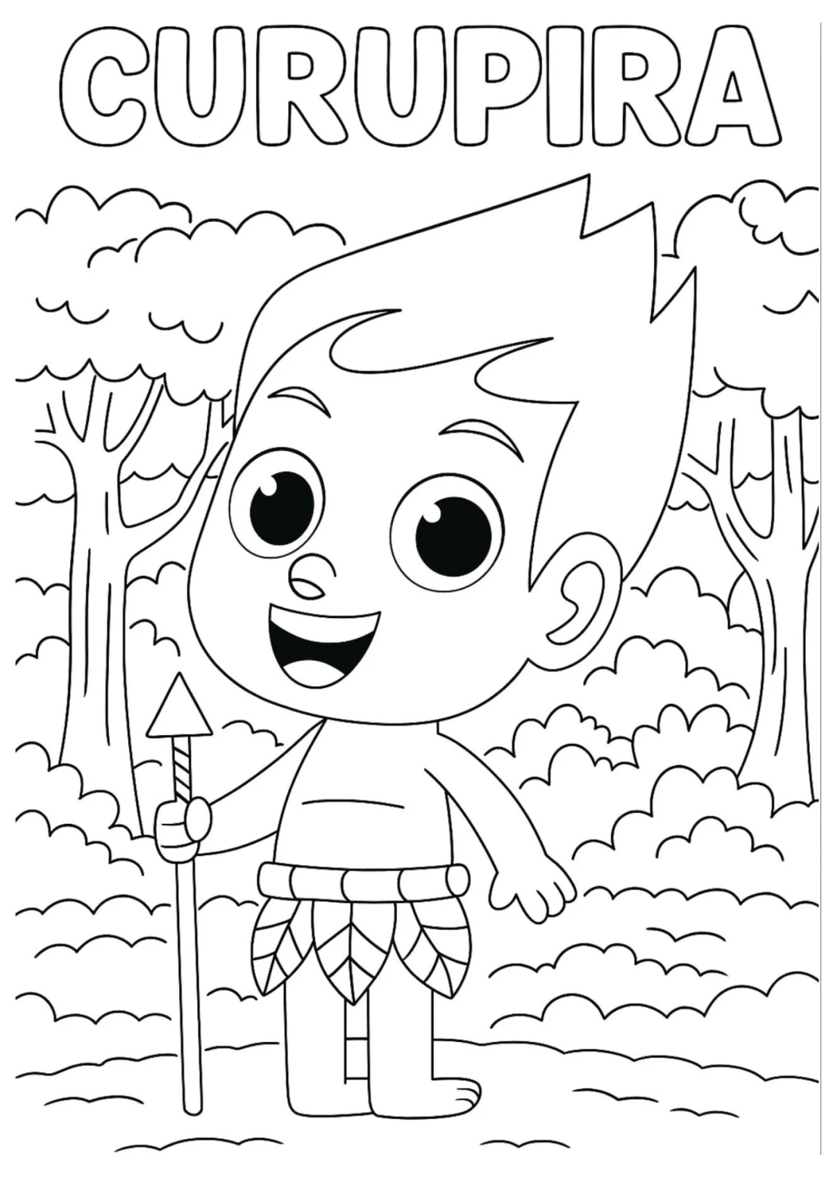 Desenho para Colorir Curupira
