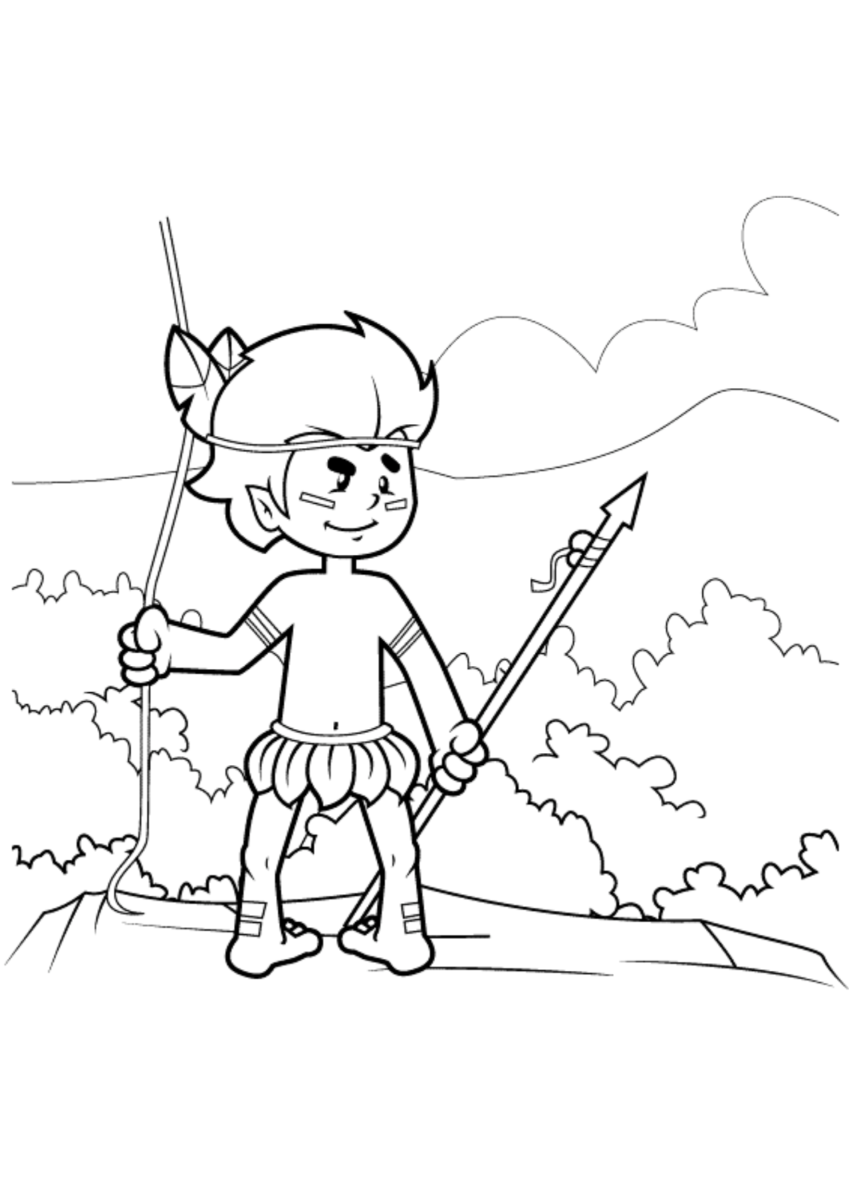 Desenho para Colorir Curupira