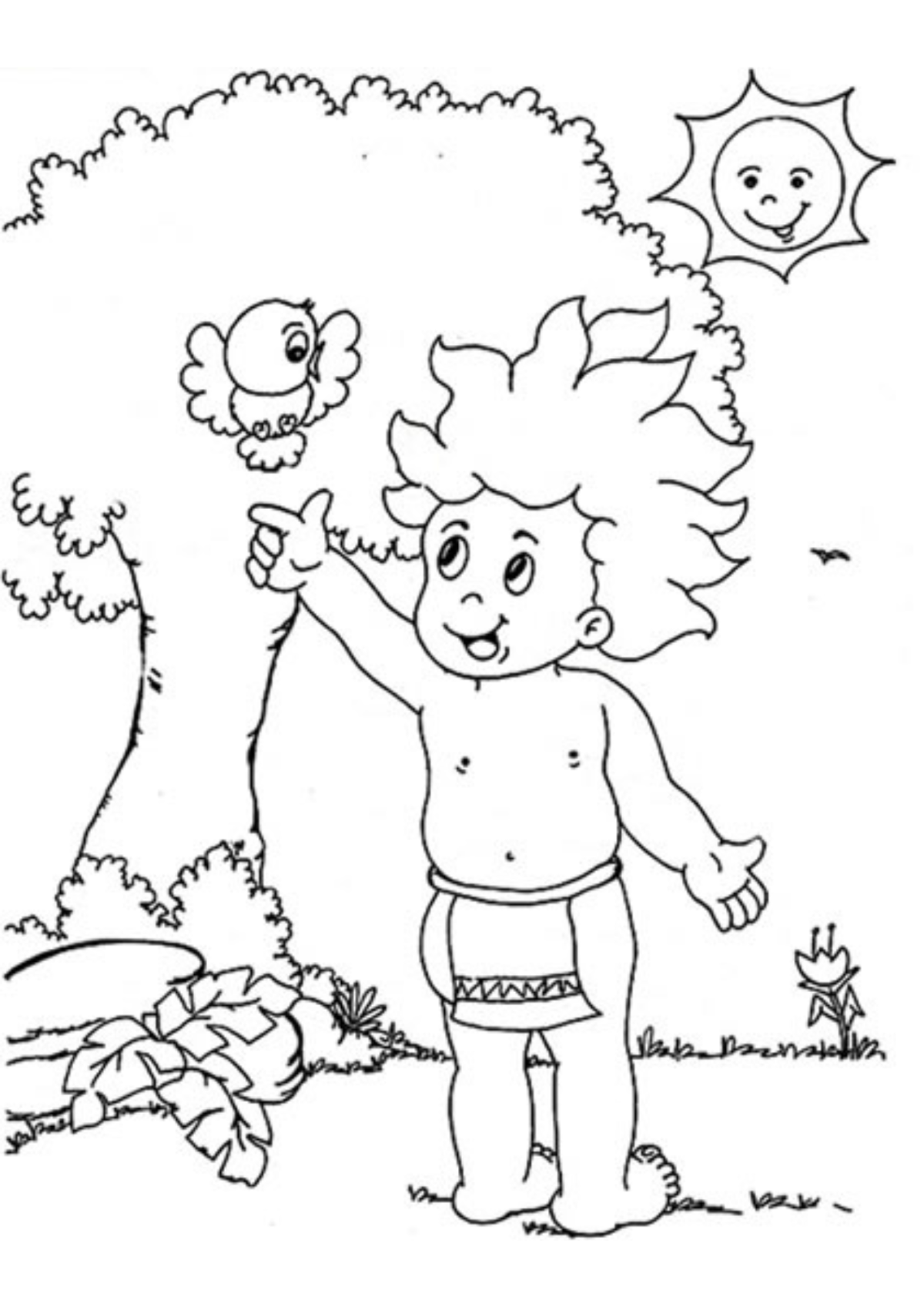 Desenho para Colorir Curupira