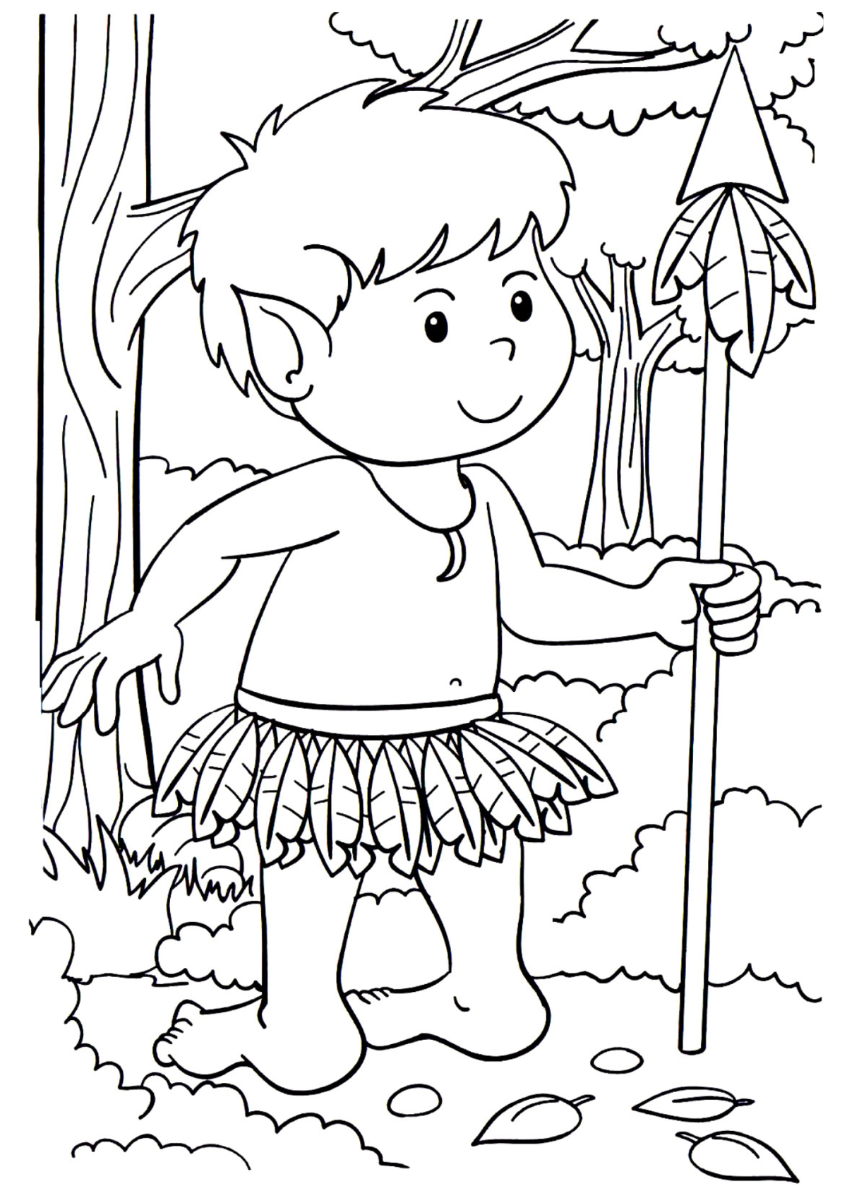 Desenho para Colorir Curupira