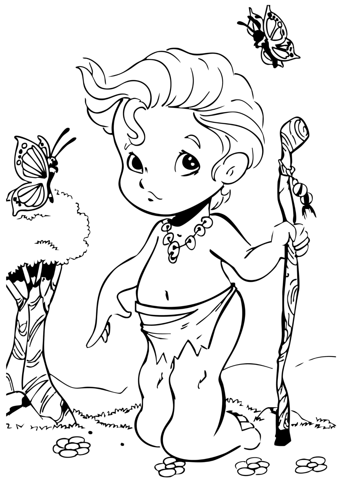 Desenho para Colorir Curupira