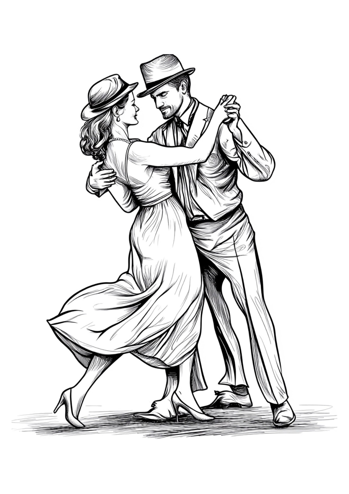 Desenho para Colorir Dança
