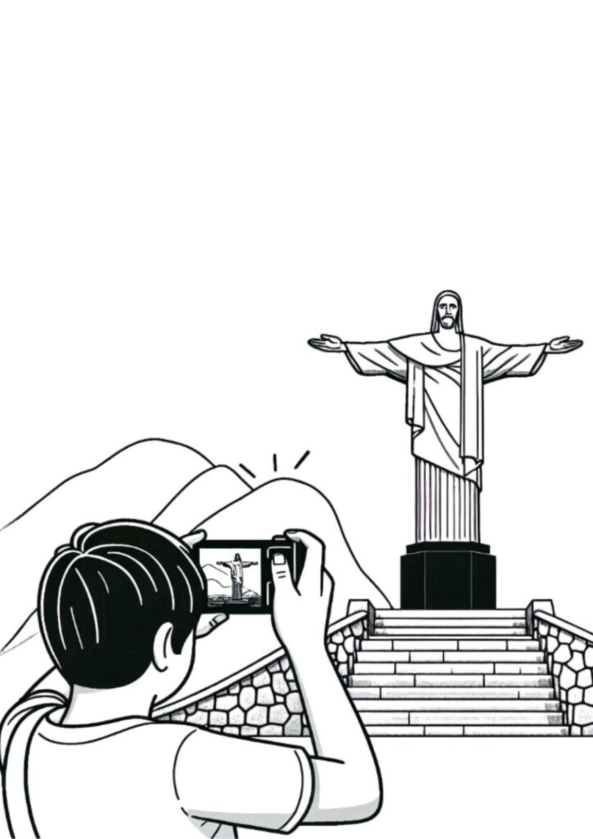 Desenho para Colorir Estátua