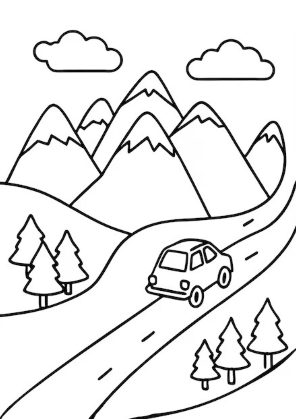 Desenho para Colorir Estrada
