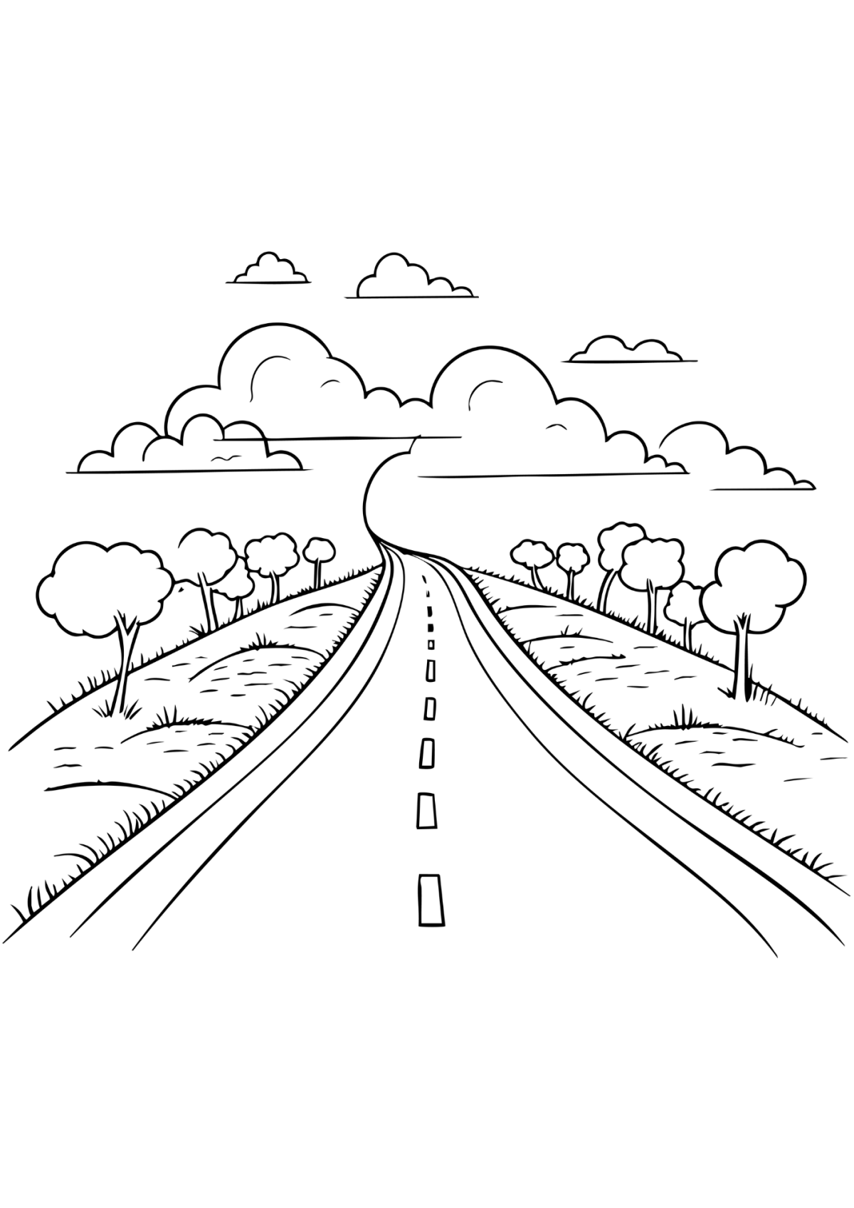 Desenho para Colorir Estrada