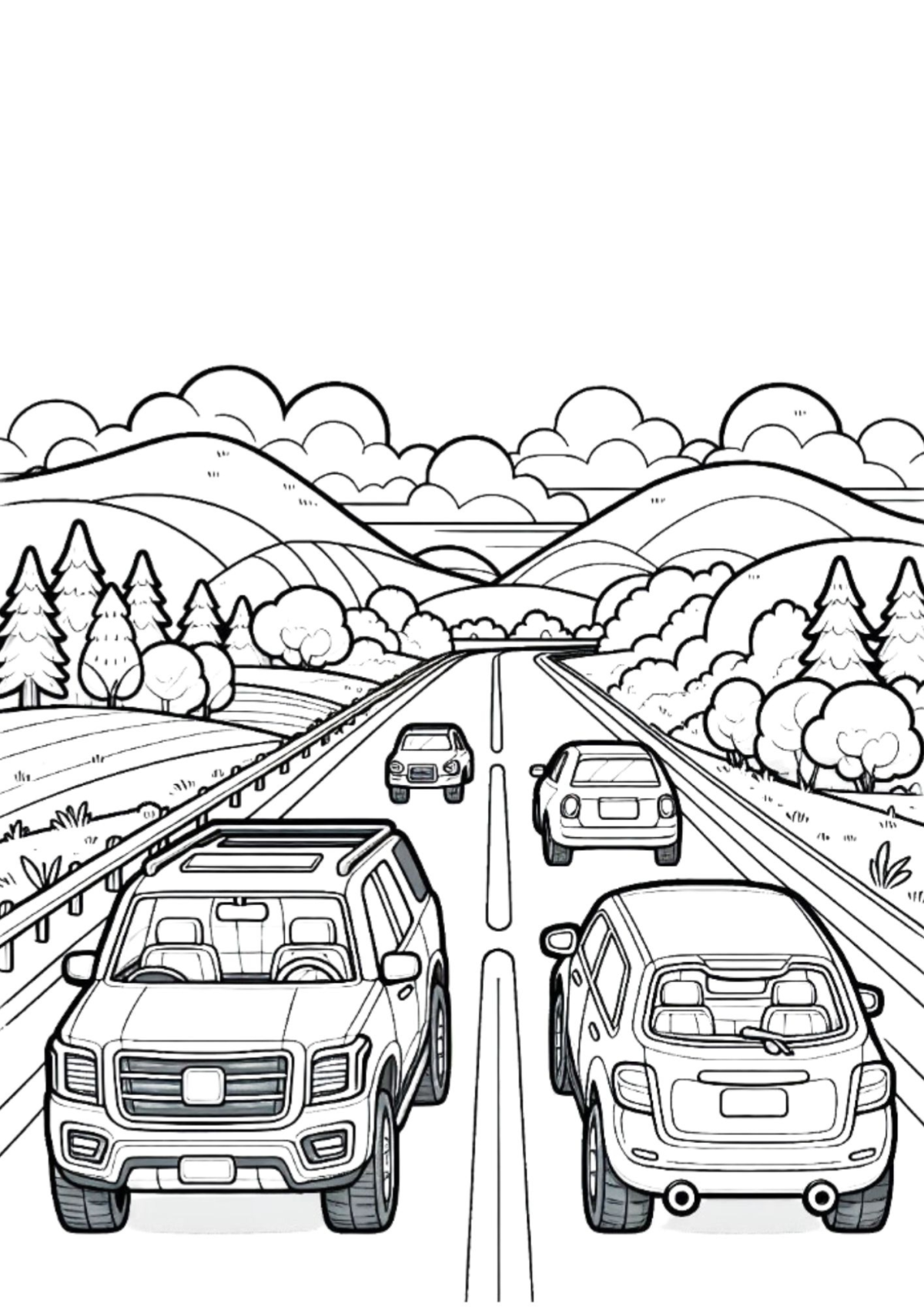 Desenho para Colorir Estrada