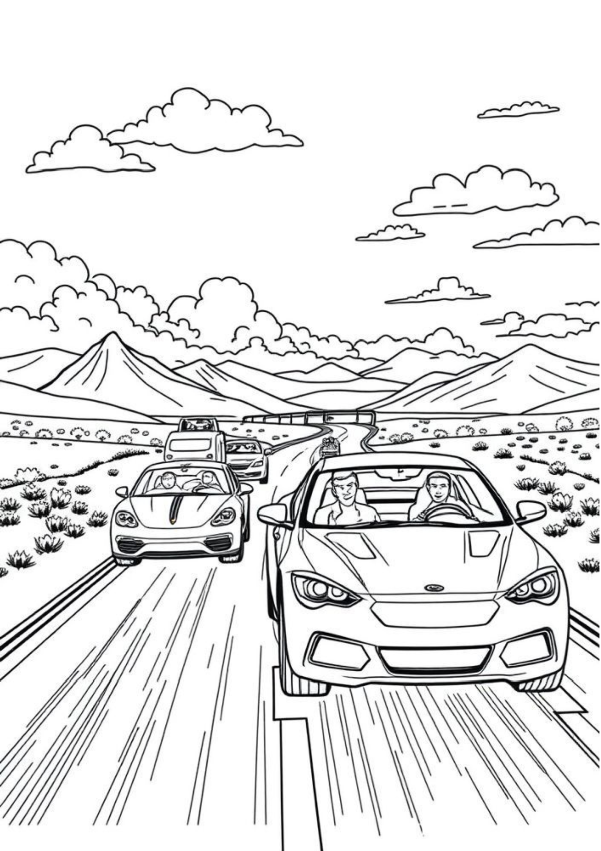Desenho para Colorir Estrada