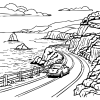 Desenho para Colorir Estrada