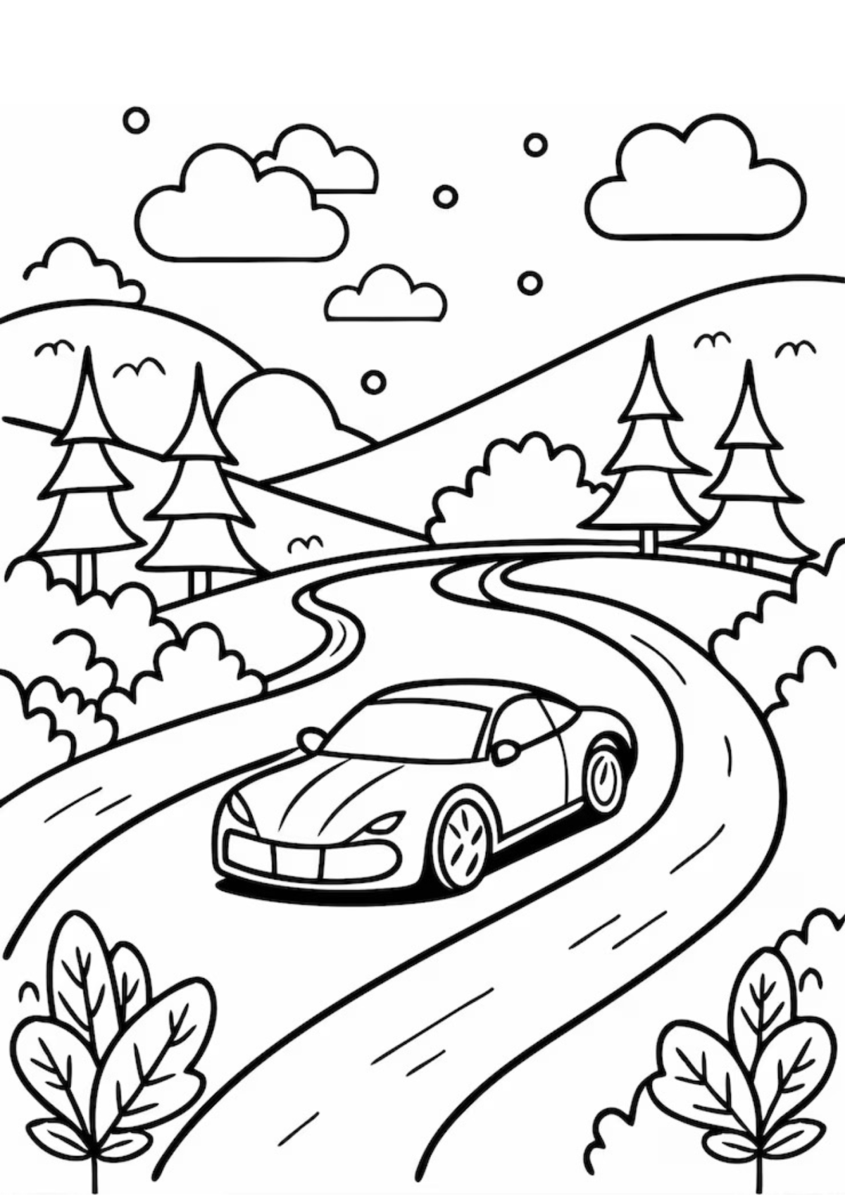 Desenho para Colorir Estrada