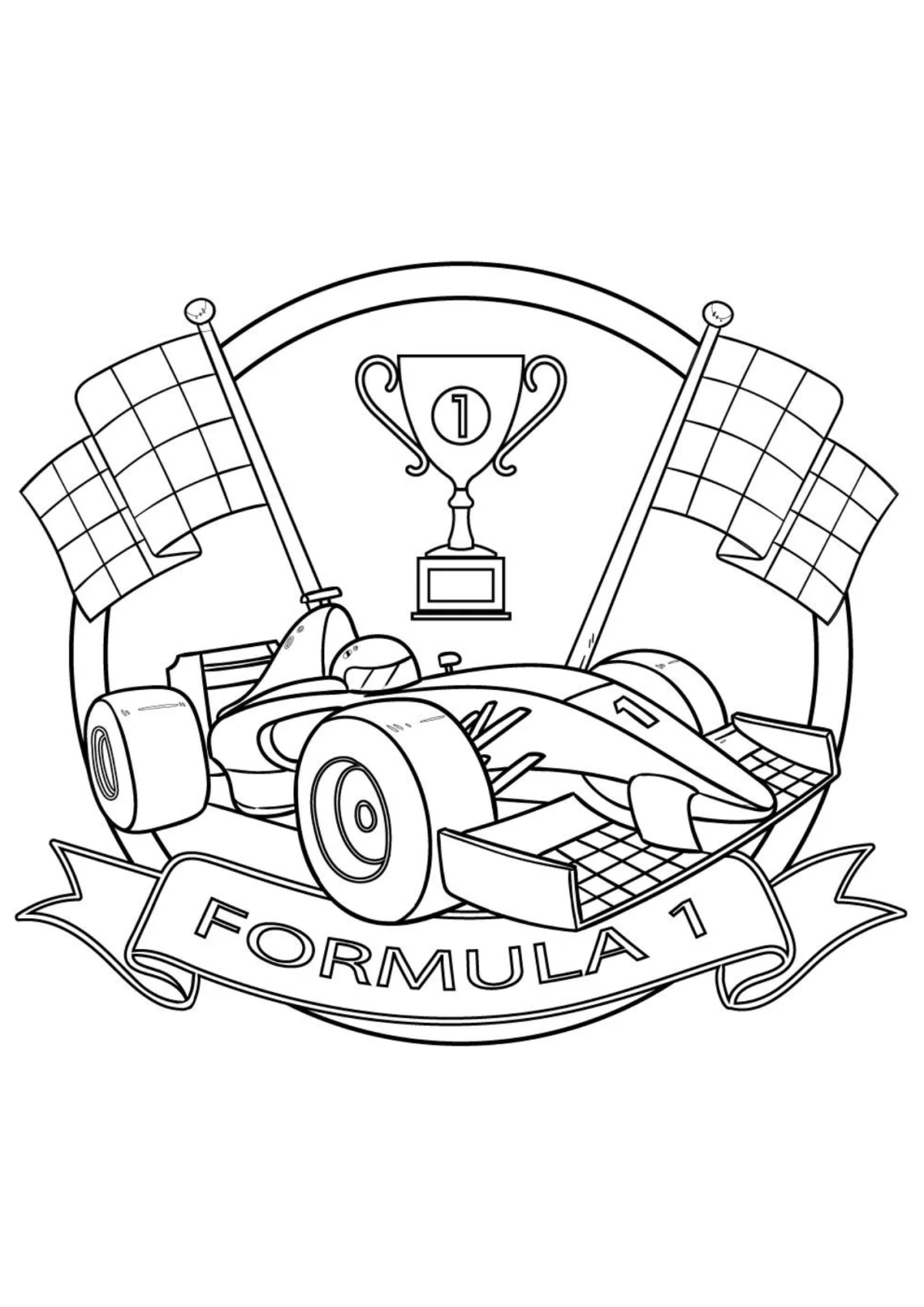 Desenho para Colorir Formula 1