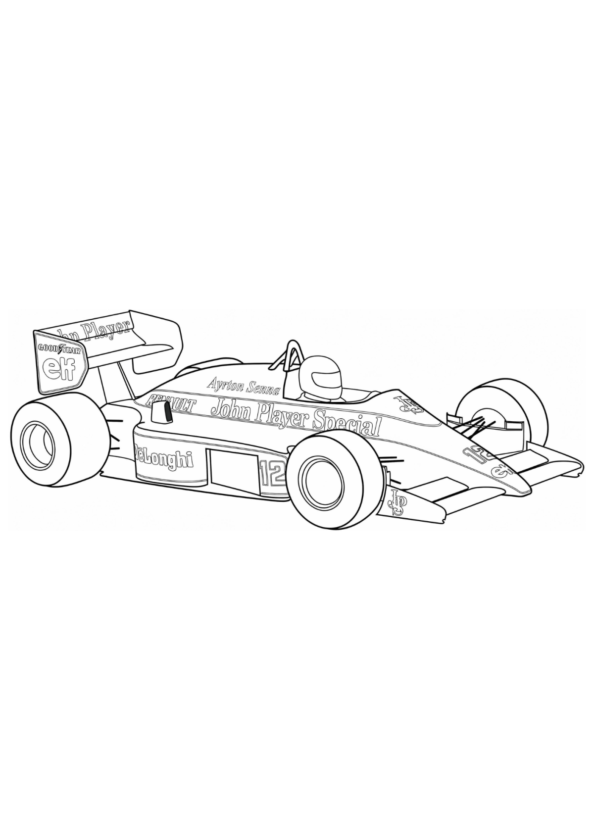 Desenho para Colorir Formula 1