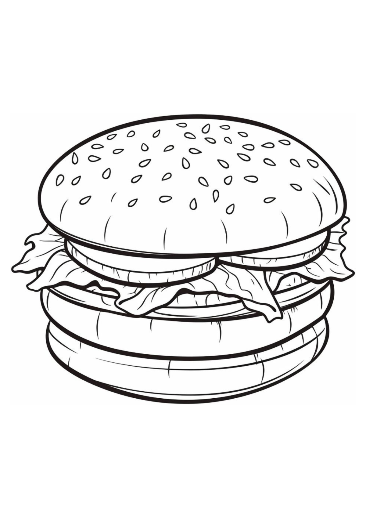 Desenho para Colorir Hambúrguer