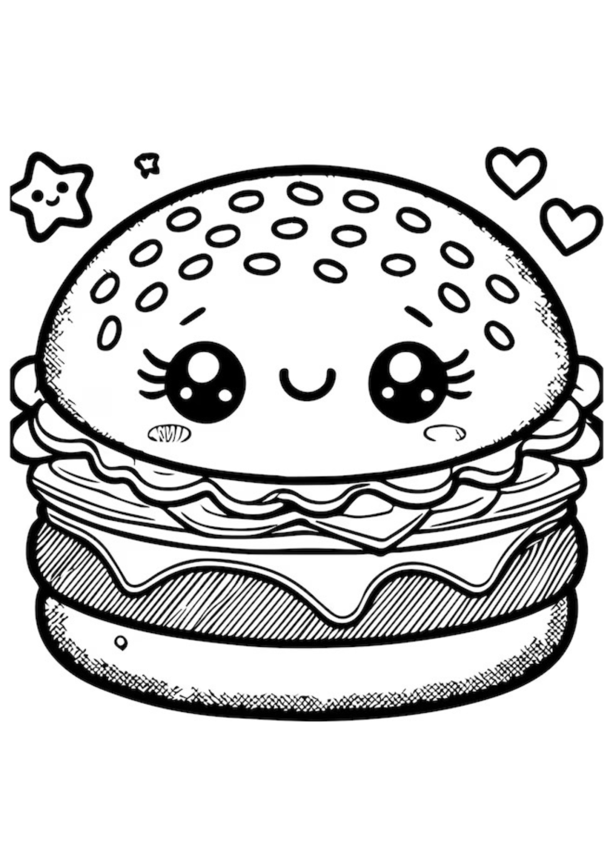 Desenho para Colorir Hambúrguer