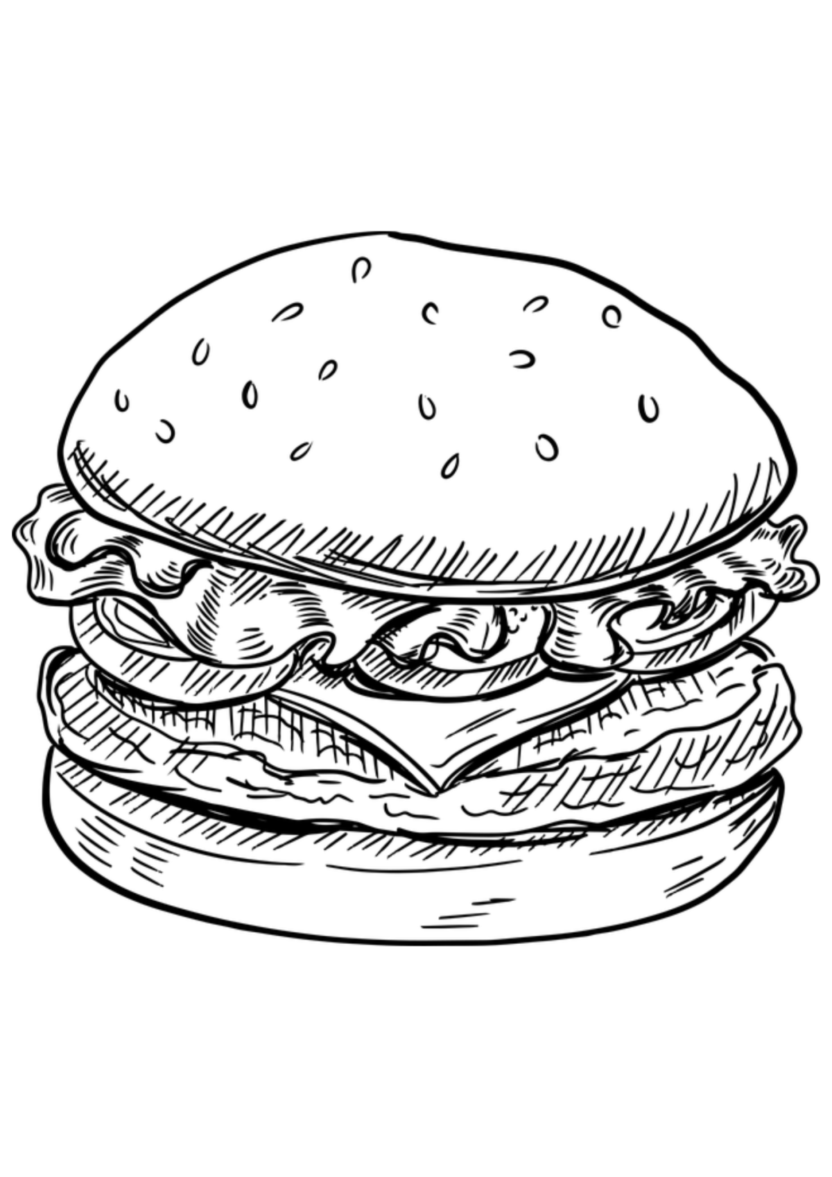 Desenho para Colorir Hambúrguer