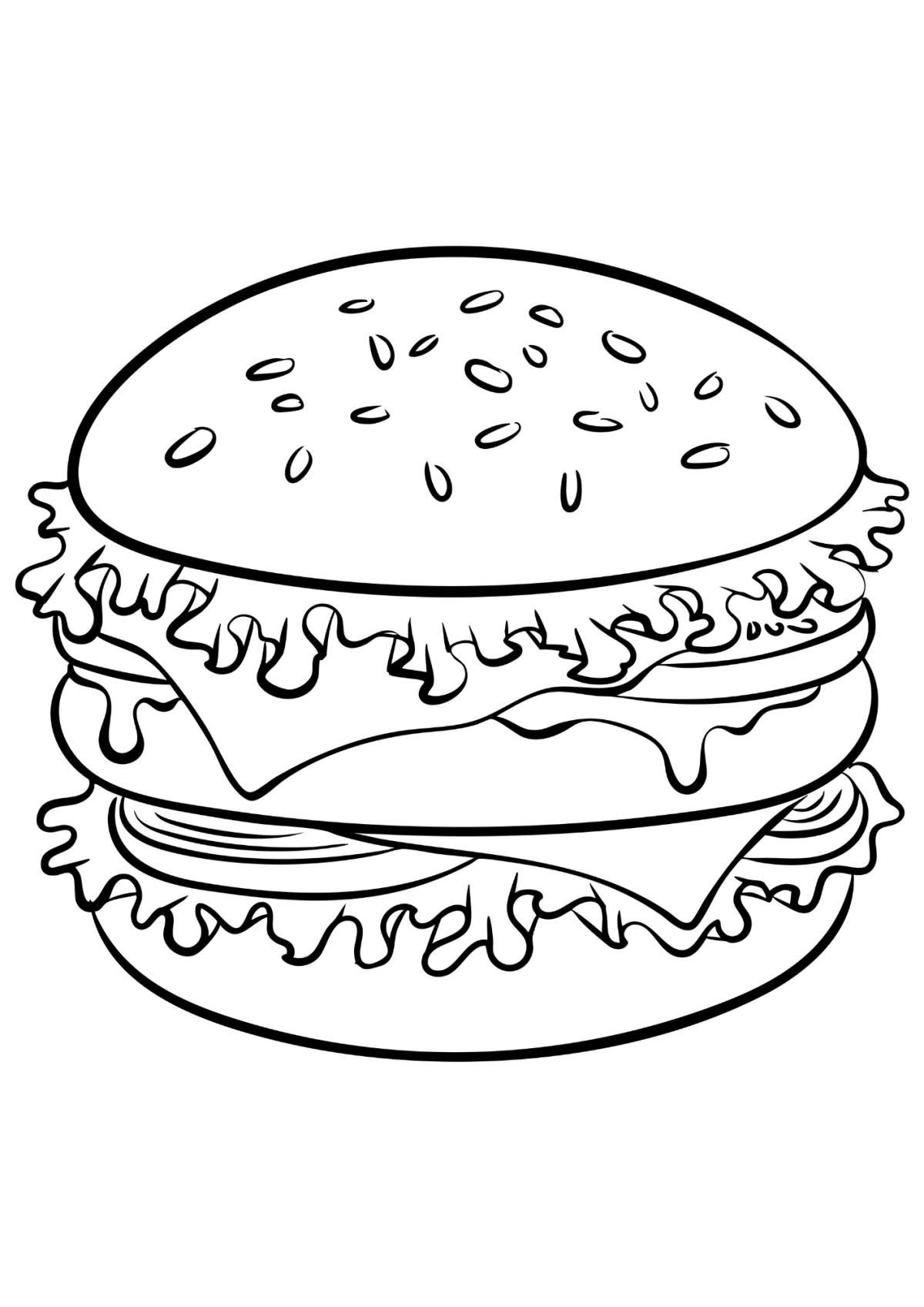 Desenho para Colorir Hambúrguer