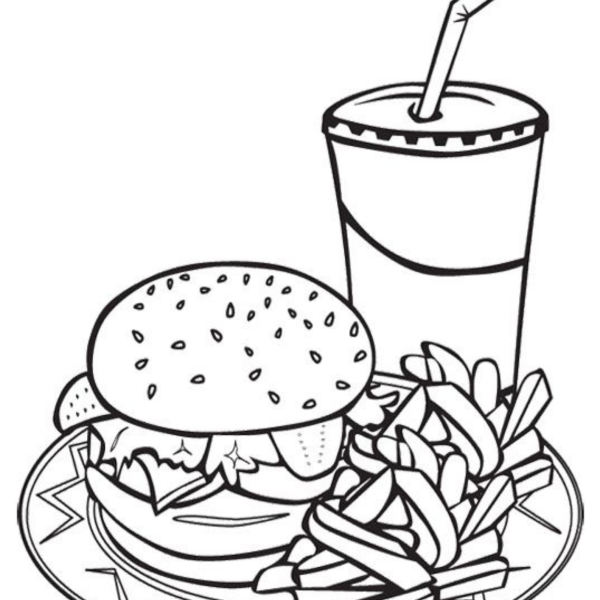 Desenho para Colorir Hambúrguer