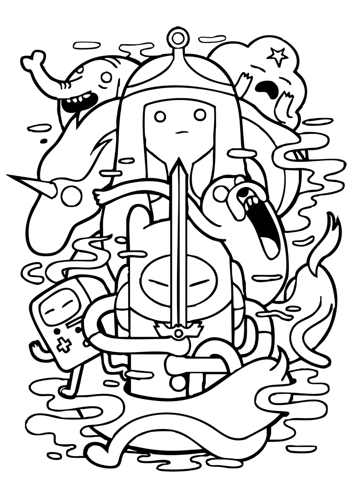 Desenho para Colorir Hora de Aventura