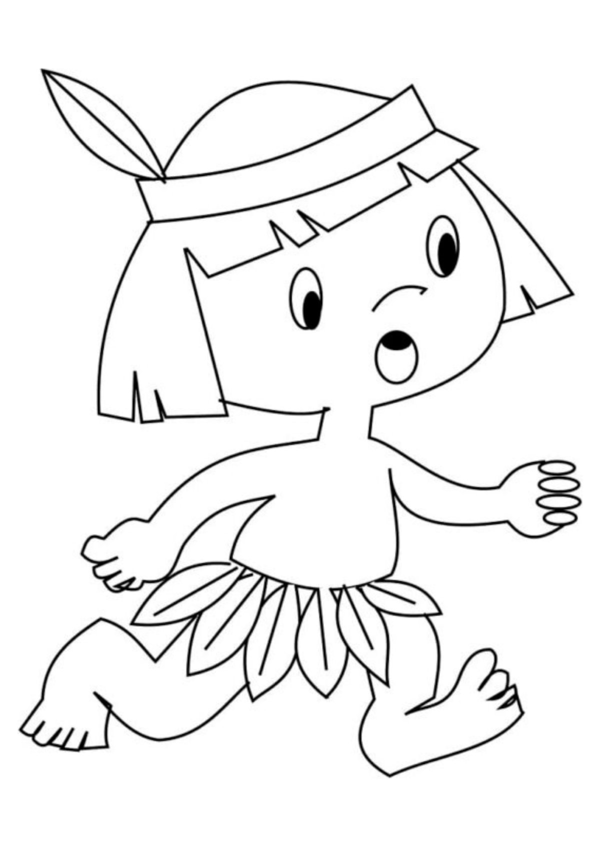 Desenho para Colorir Índio