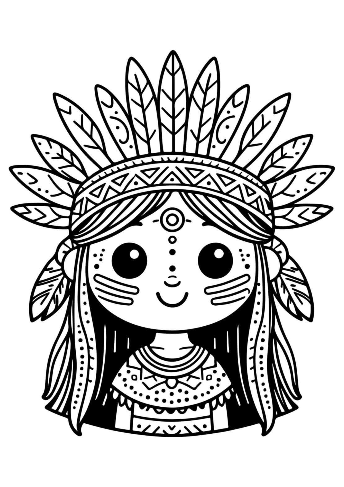 Desenho para Colorir Índio