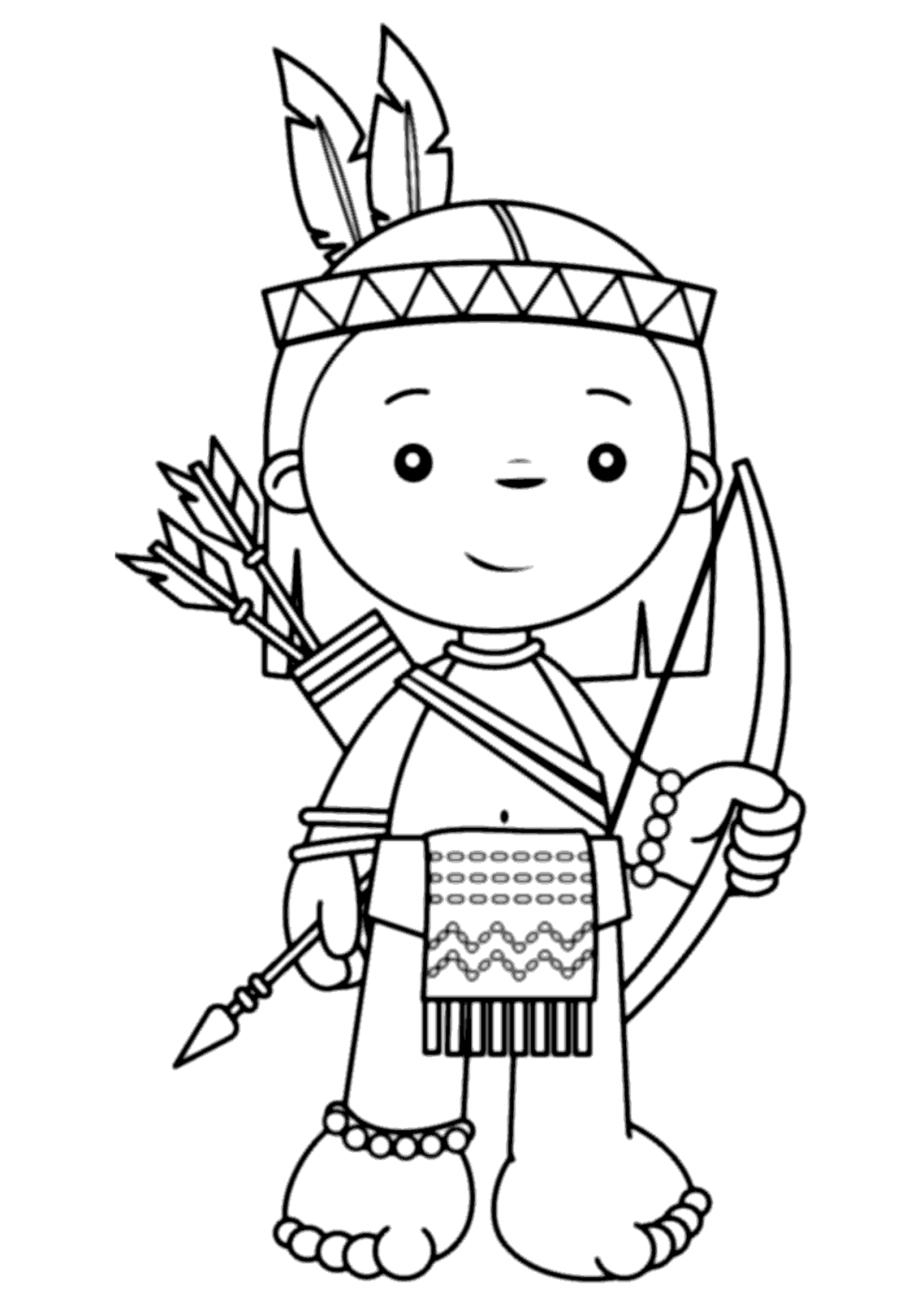 Desenho para Colorir Índio