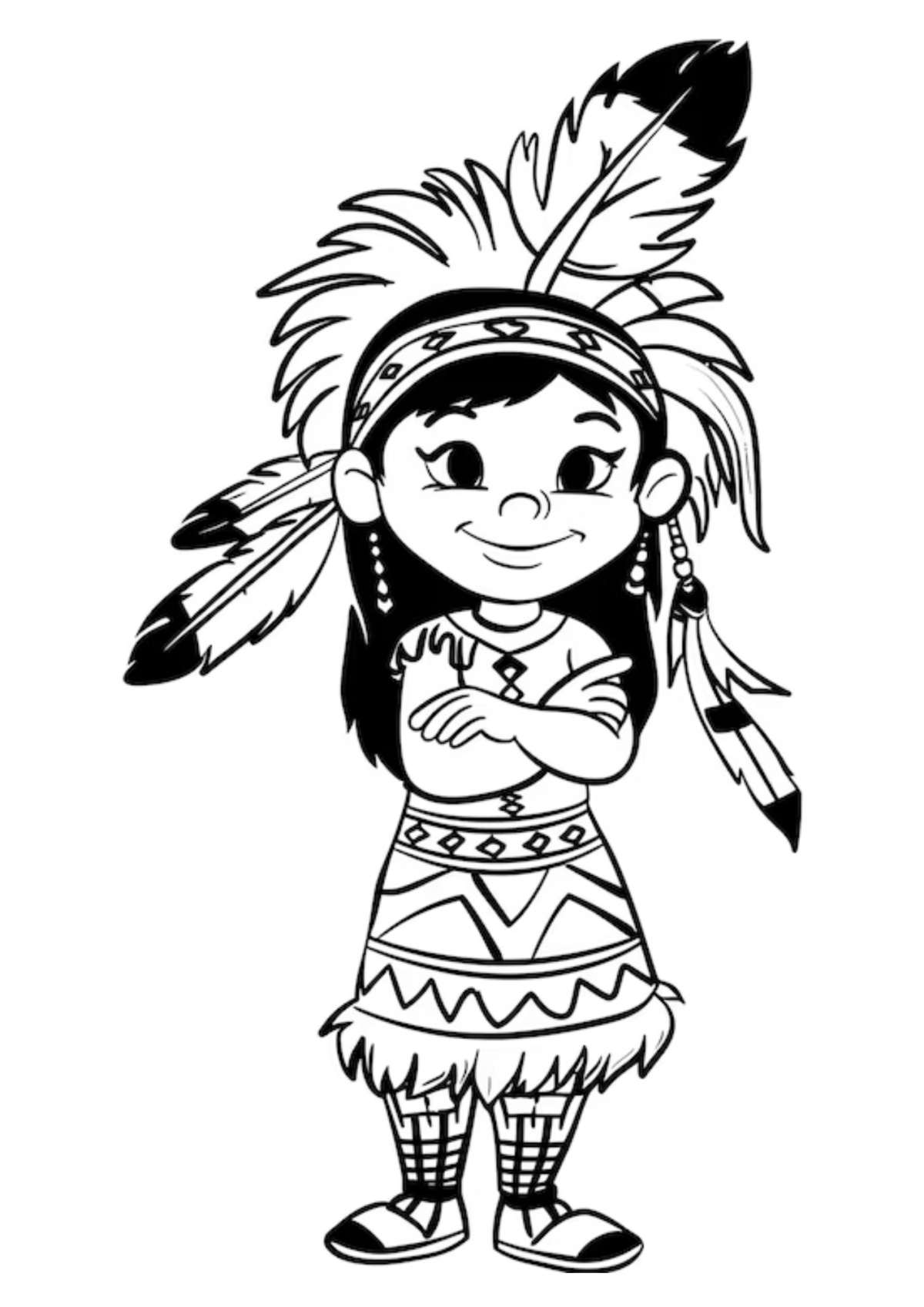 Desenho para Colorir Índio