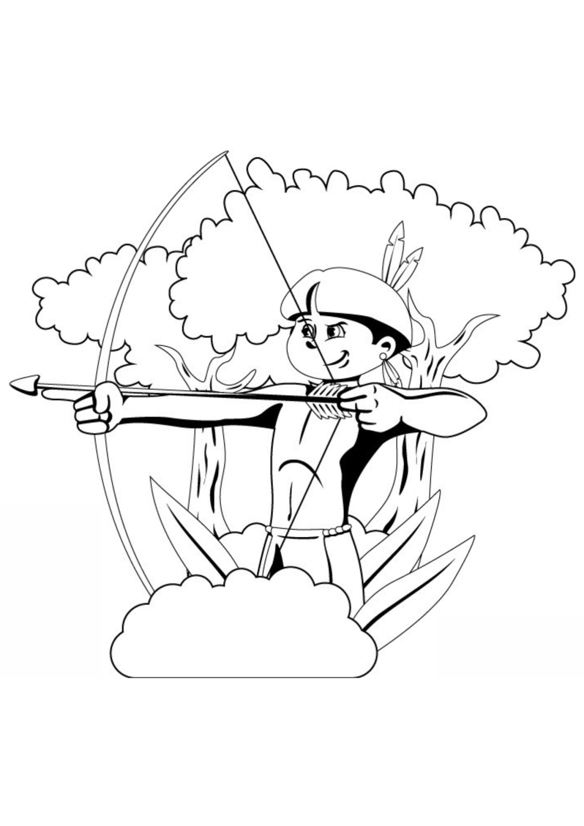 Desenho para Colorir Índio