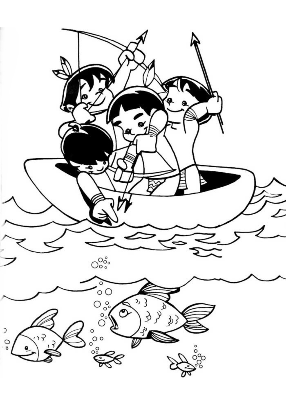 Desenho para Colorir Índio