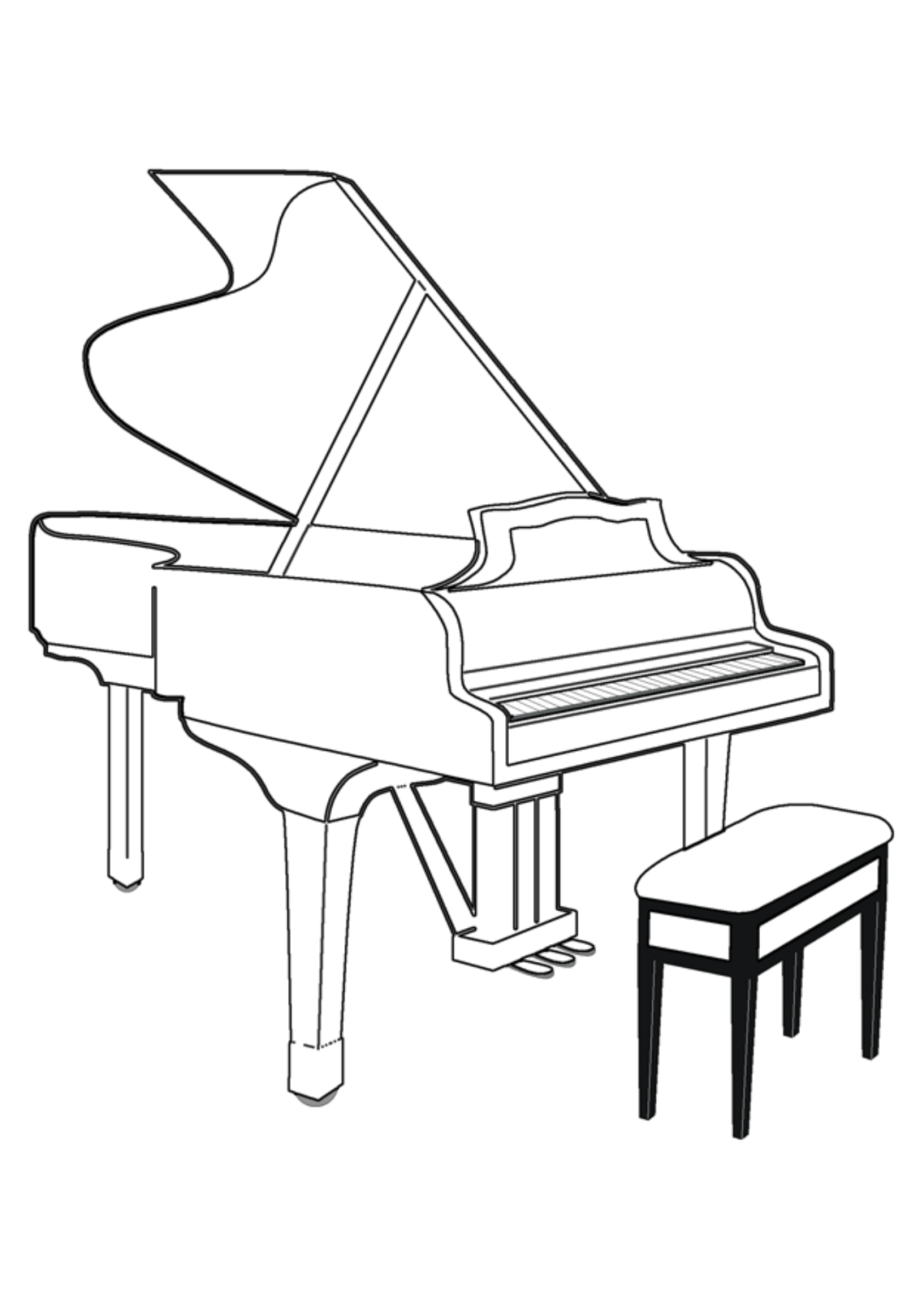 Desenho para Colorir Instrumento Musical
