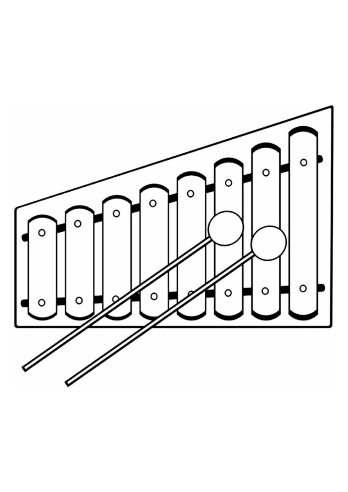 Desenho para Colorir Instrumento Musical