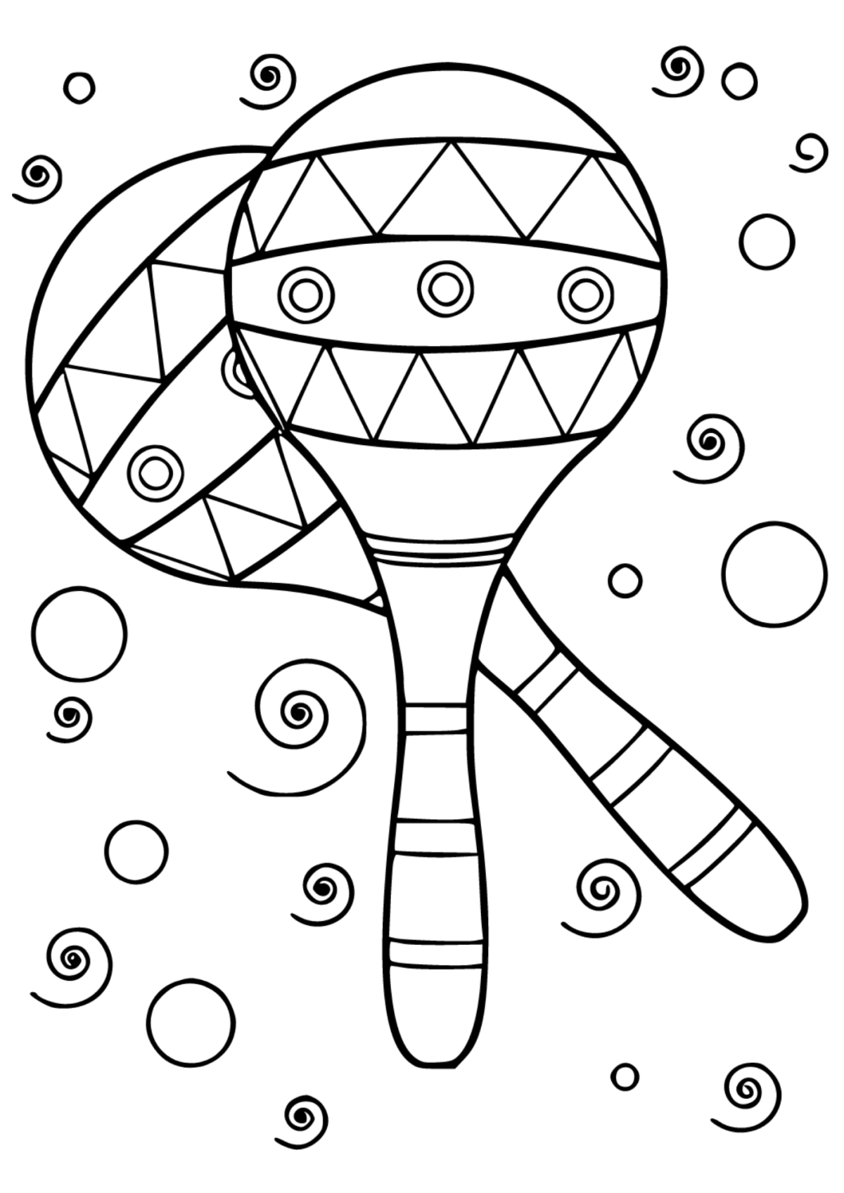 Desenho para Colorir Instrumento Musical