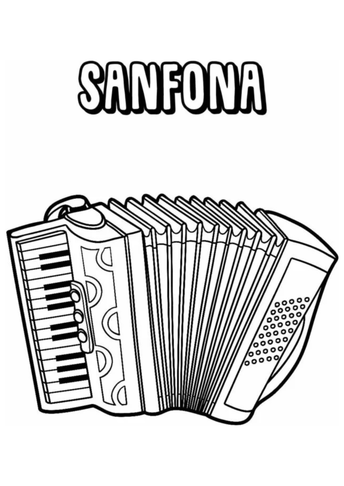 Desenho para Colorir Instrumento Musical