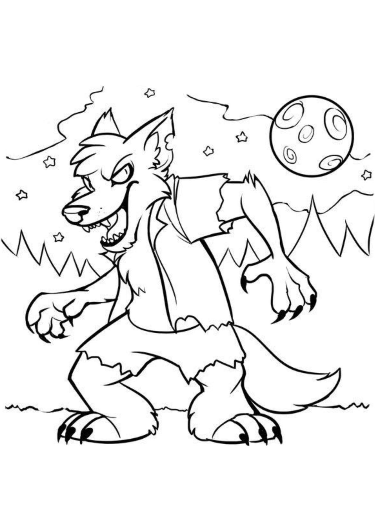 Desenho para Colorir Lobisomem