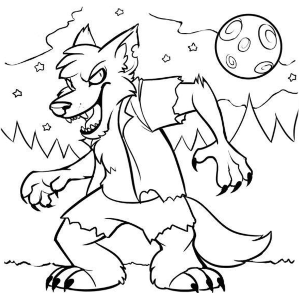 Desenho para Colorir Lobisomem