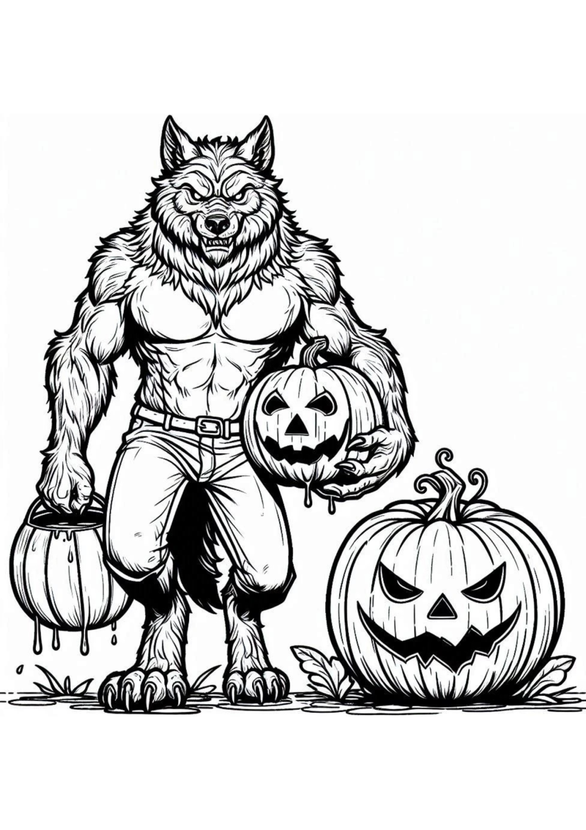Desenho para Colorir Lobisomem