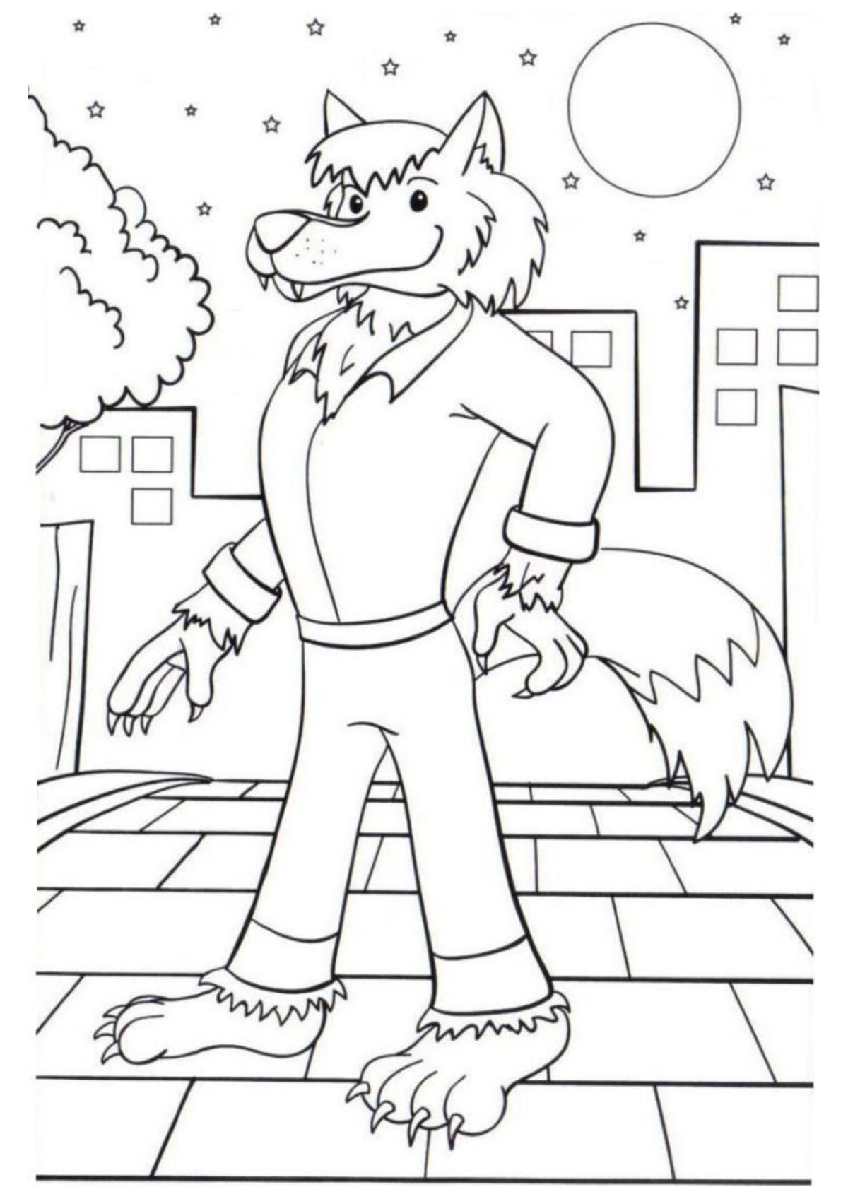 Desenho para Colorir Lobisomem