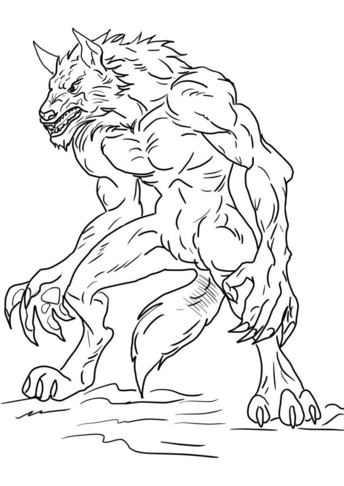 Desenho para Colorir Lobisomem
