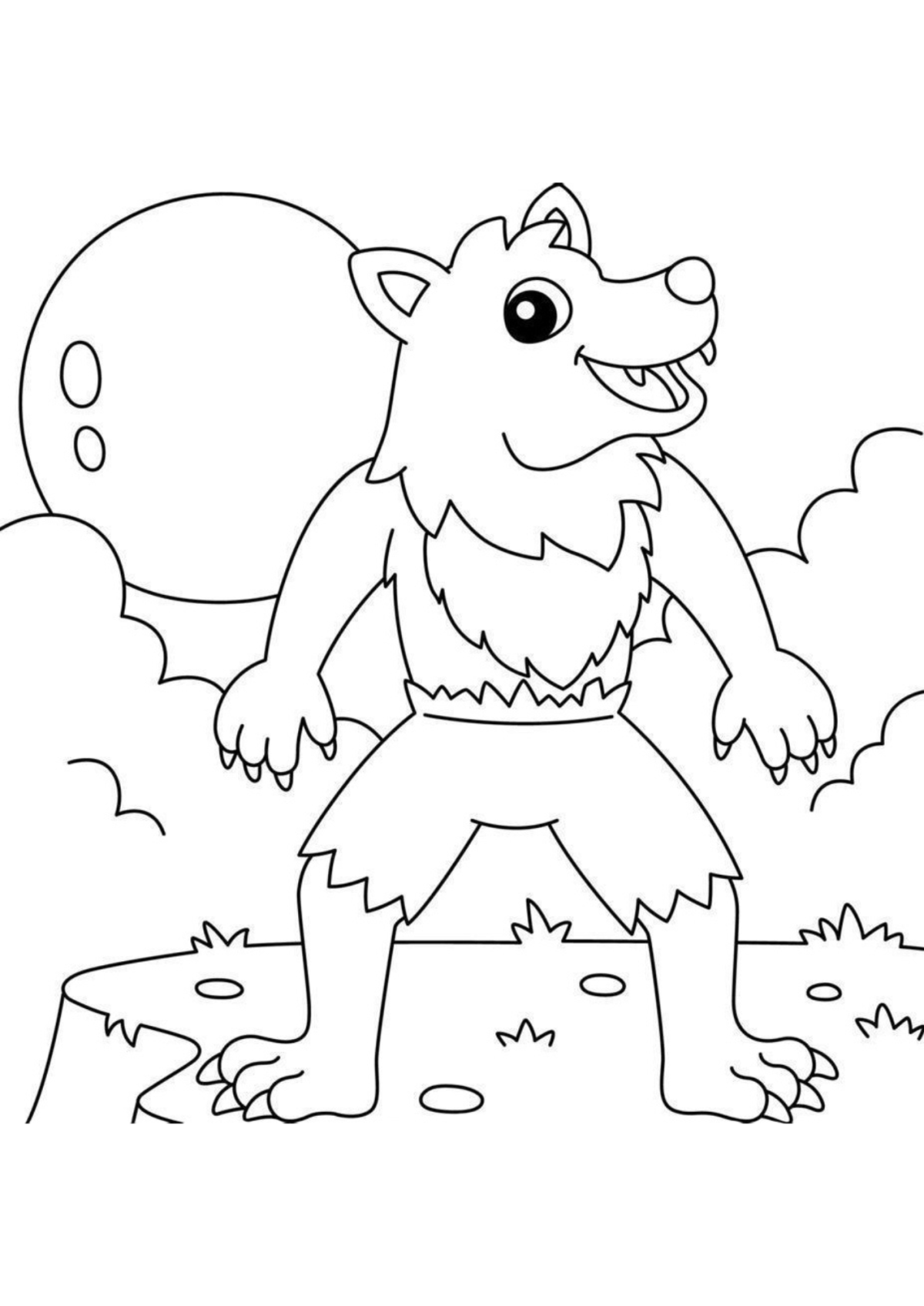 Desenho para Colorir Lobisomem