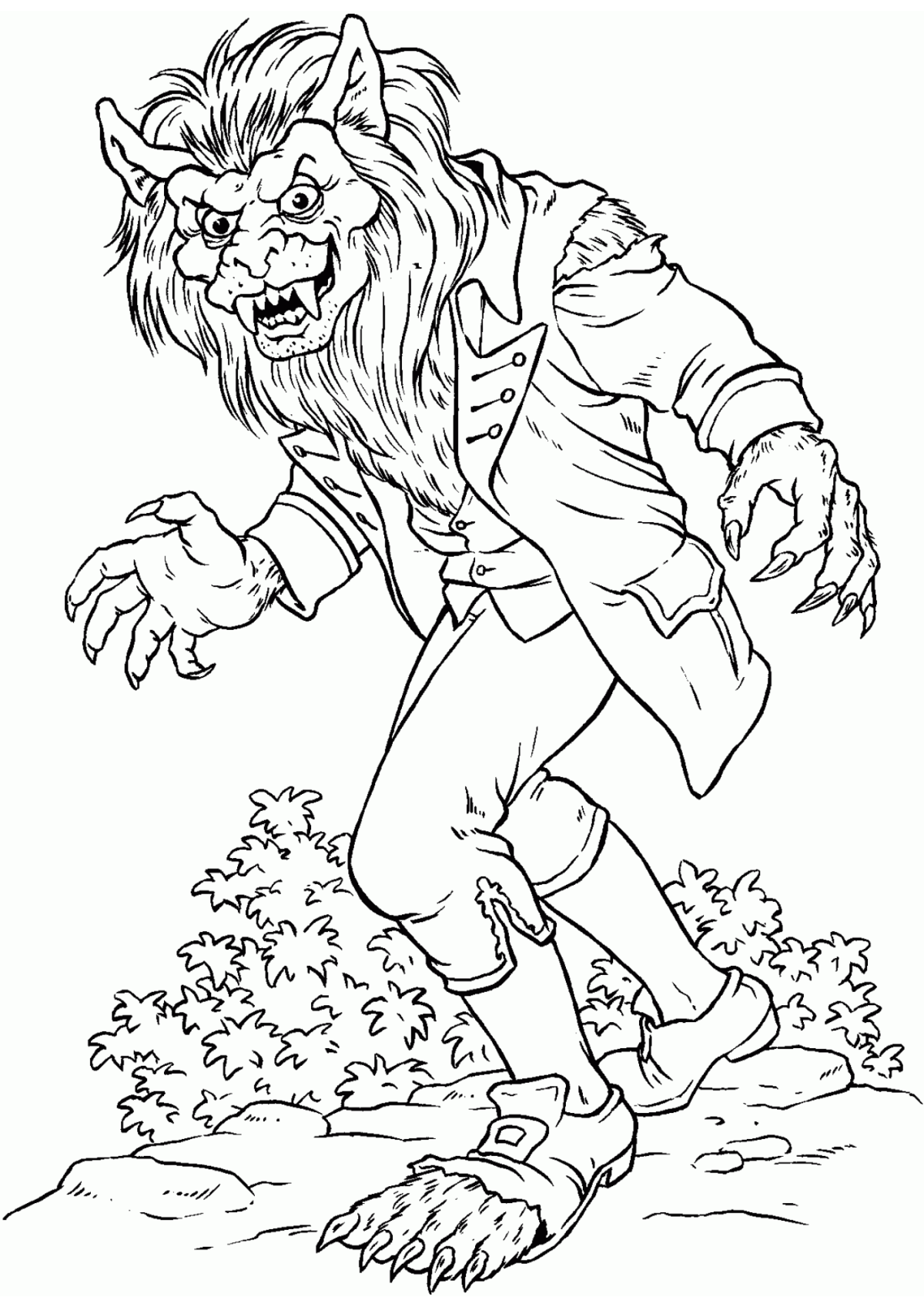 Desenho para Colorir Lobisomem