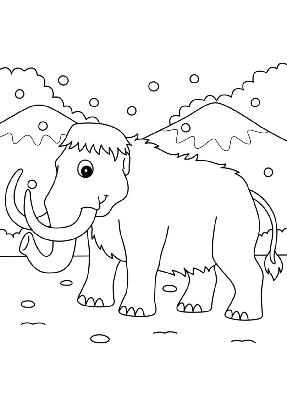 Desenho para Colorir Mamute