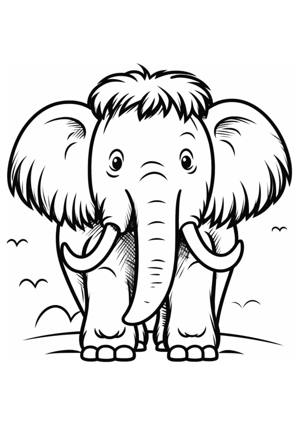Desenho para Colorir Mamute