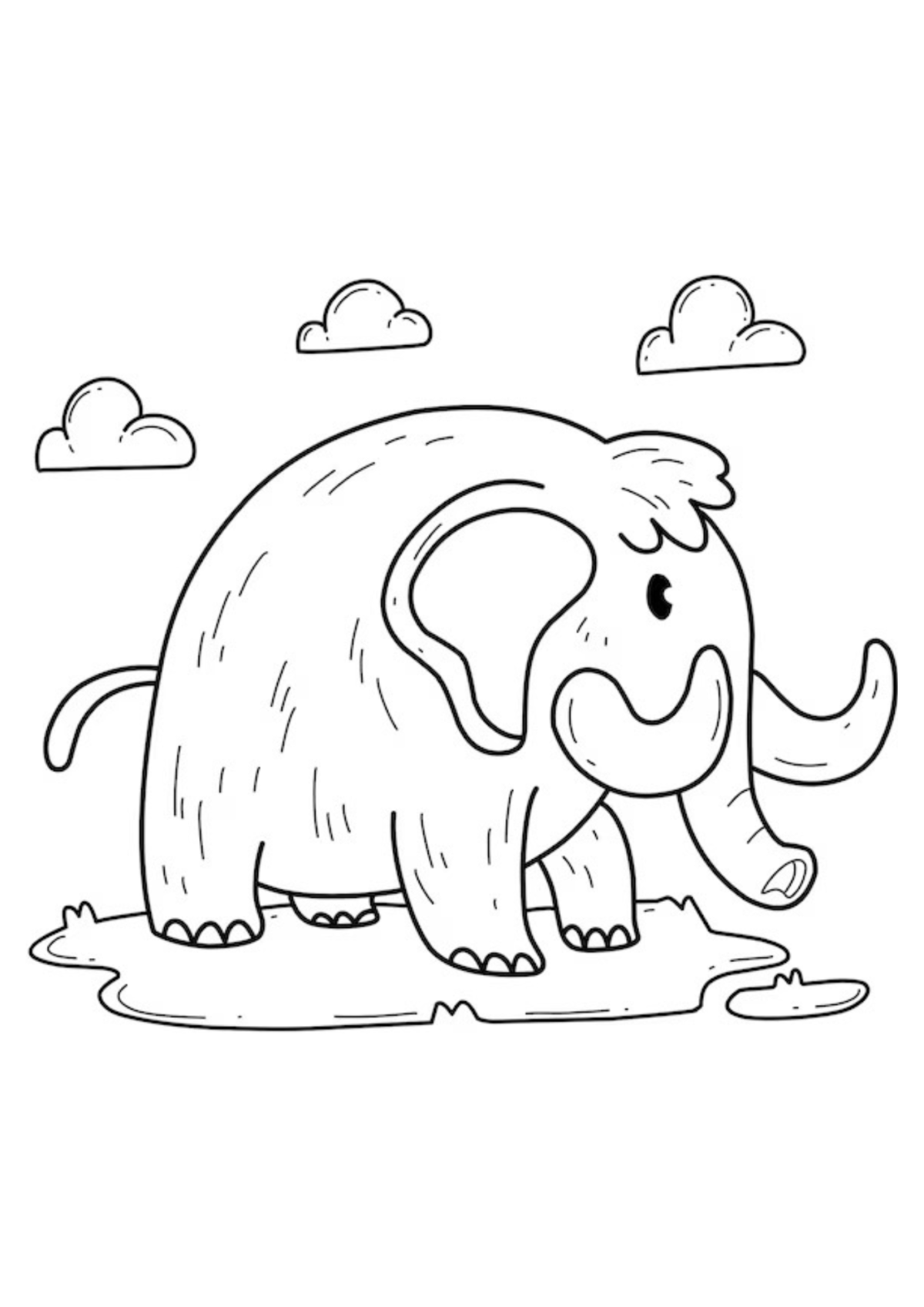 Desenho para Colorir Mamute