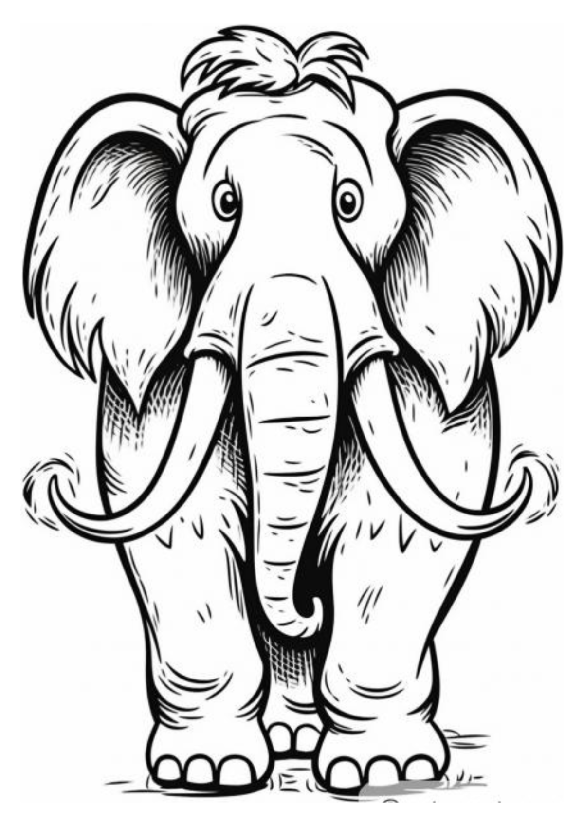 Desenho para Colorir Mamute