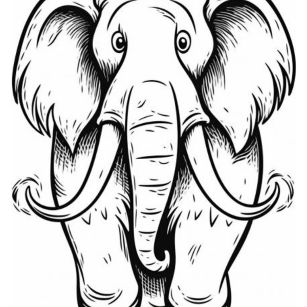 Desenho para Colorir Mamute