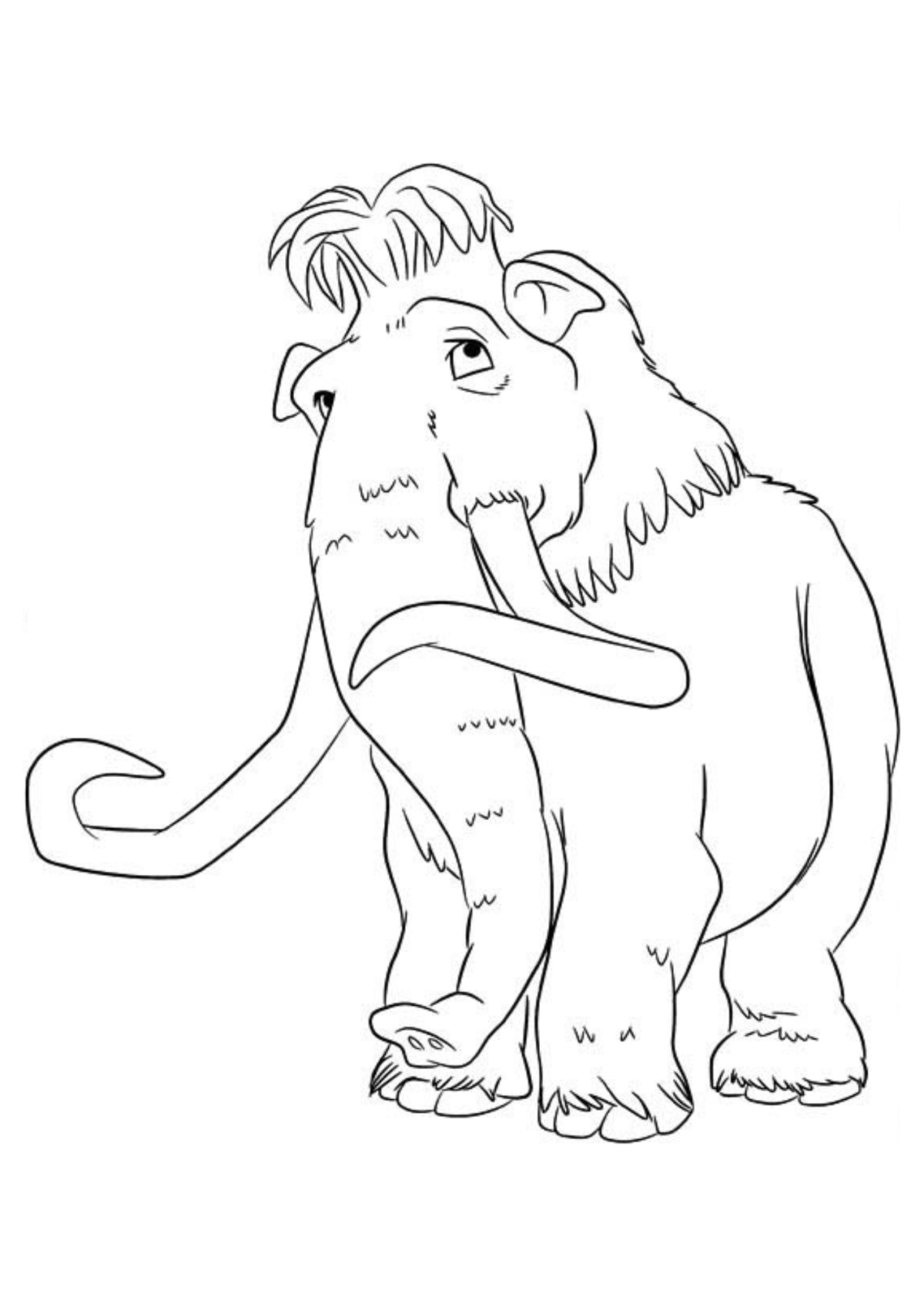 Desenho para Colorir Mamute