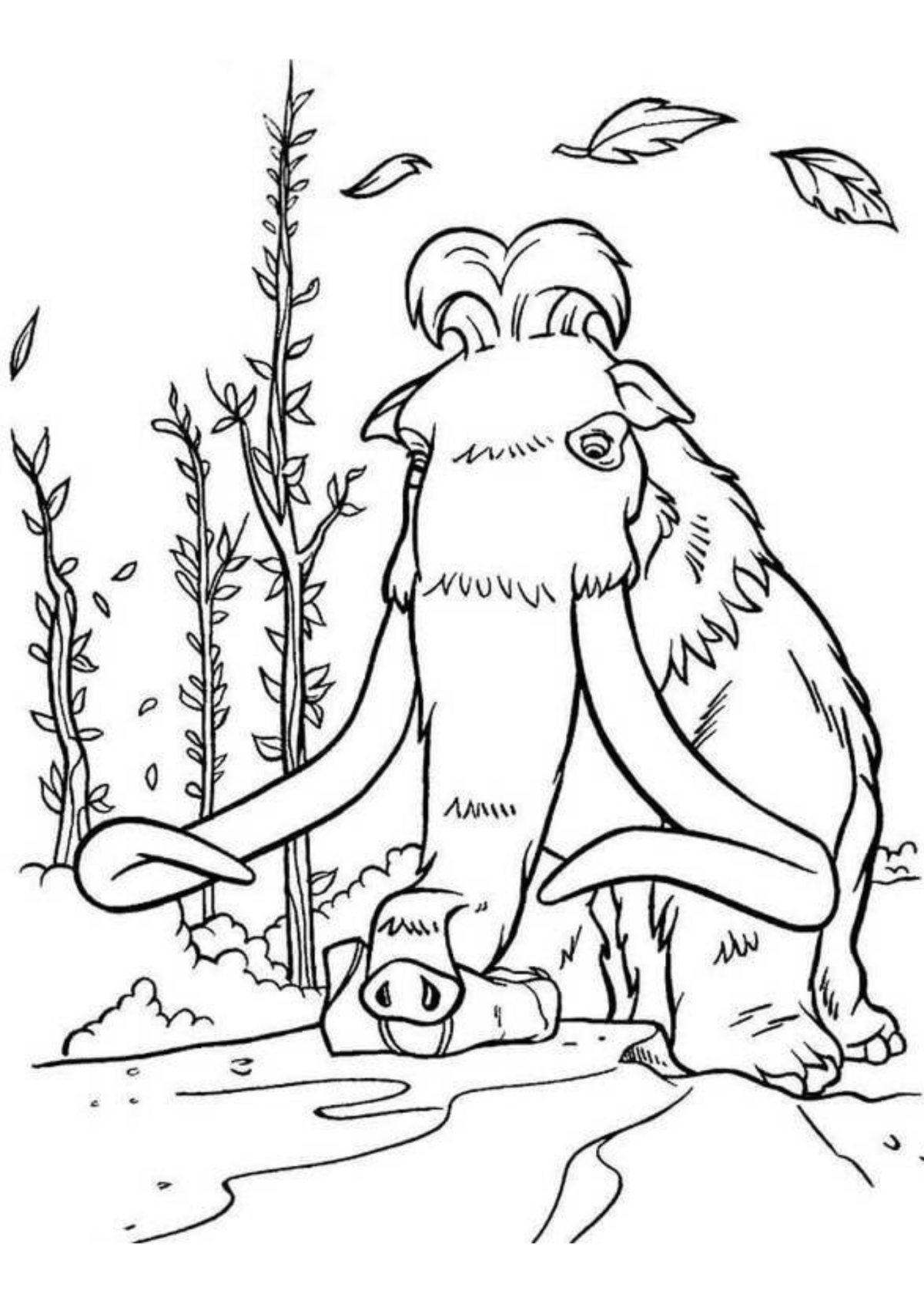Desenho para Colorir Mamute