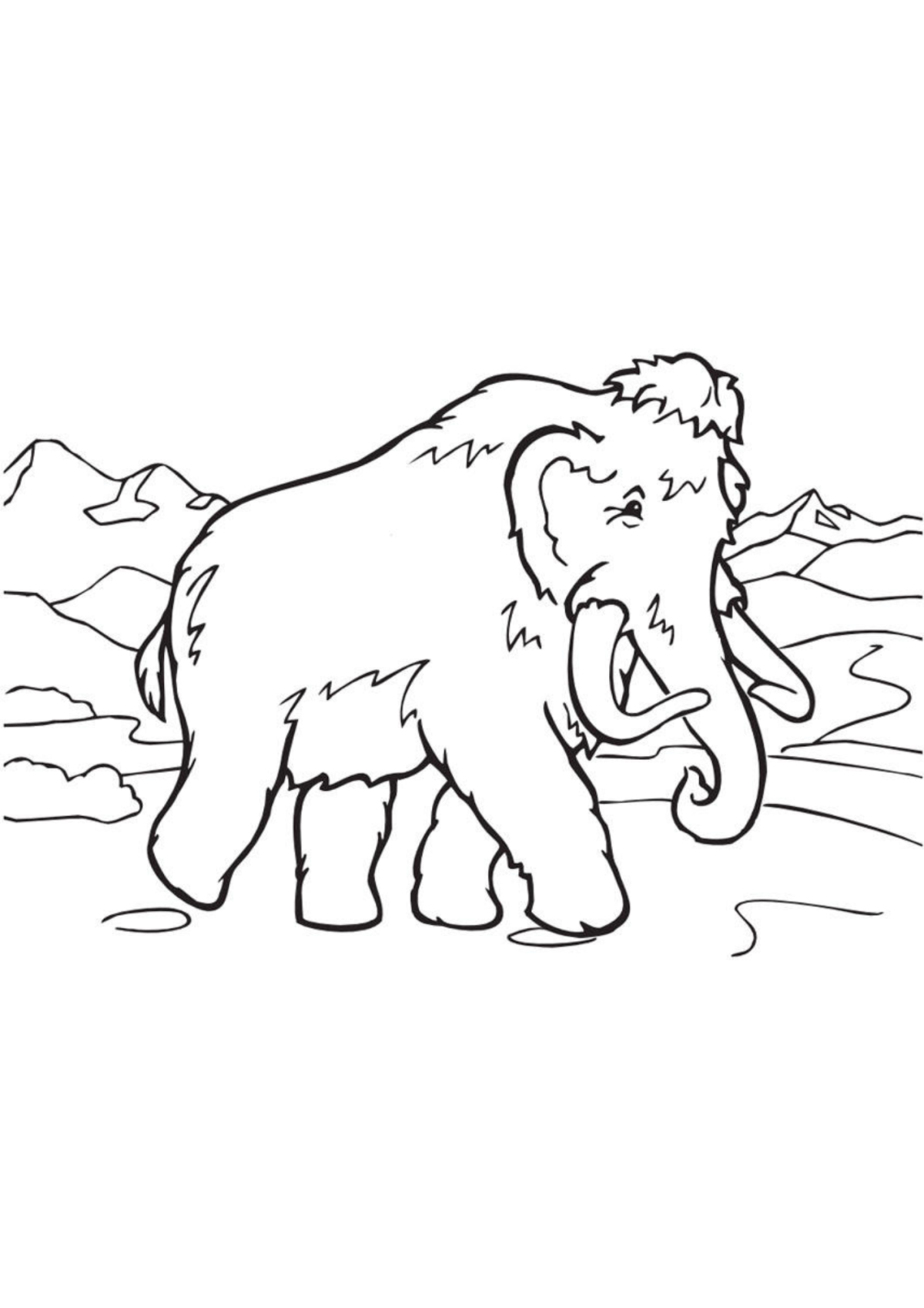 Desenho para Colorir Mamute