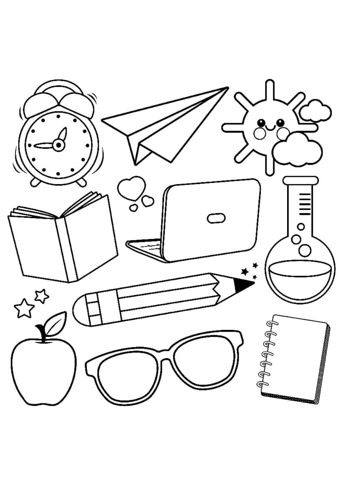 Desenho para Colorir Material Escolar