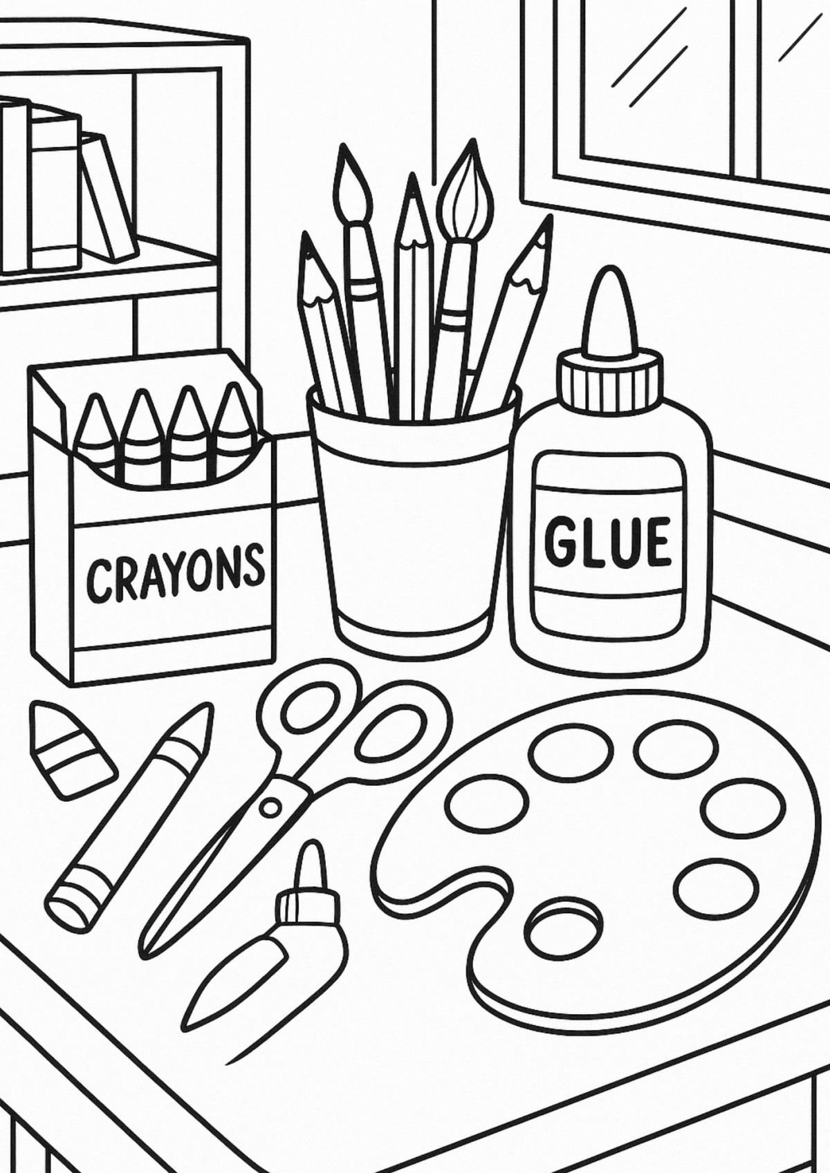 Desenho para Colorir Material Escolar